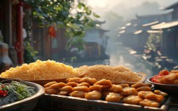靖西边境小城的清晨慢时光，五色糯米饭与现炸油馍如何唤醒味蕾？