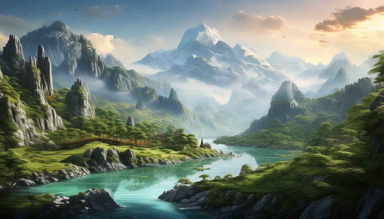 自然风光，如何描绘山水间的诗意画卷？-图3