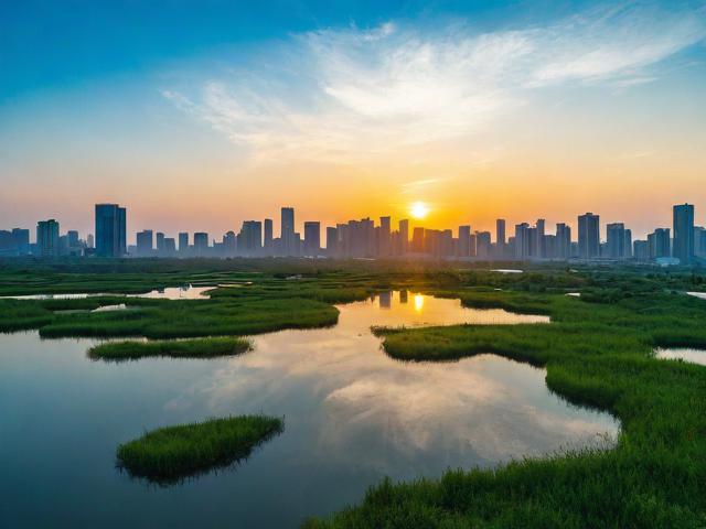 如何实现城市与湿地之间的晨光微露无缝切换？-图1